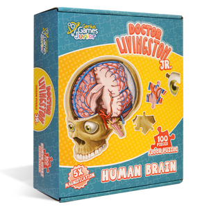 Human Brain Floor Kids Puzzle - Dr. Livingston's Unique Shaped 100 Piece Science Puzzles for Kids